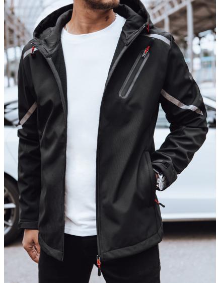 Pánska softshellová bunda s kapucňou ORA čierna