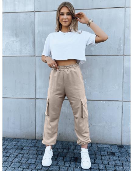 Dámské tepláky BAGGY béžové