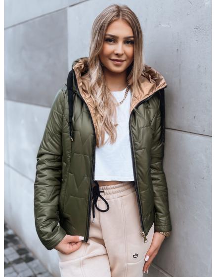 Női őszi steppelt dzseki LOVE YOU zöld