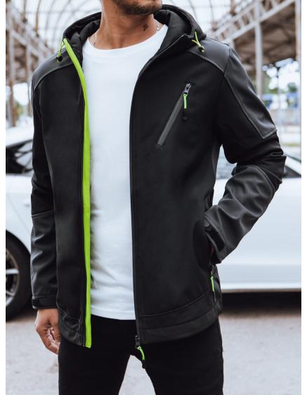 Férfi kapucnis softshell dzseki ASHA fekete