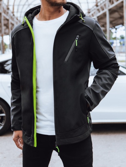 Férfi kapucnis softshell dzseki ASHA fekete