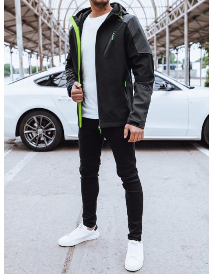 Férfi kapucnis softshell dzseki ASHA fekete