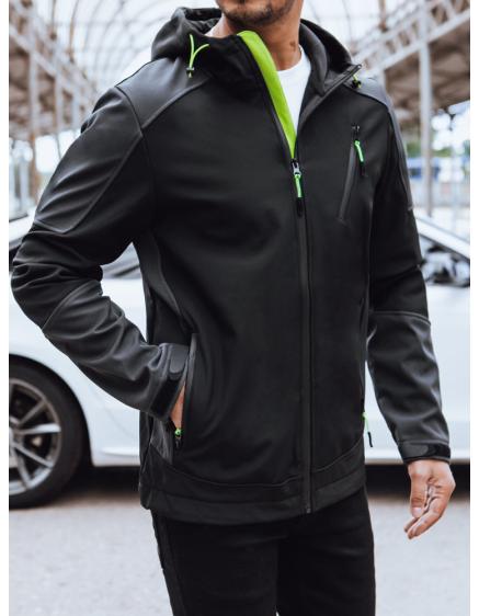 Férfi kapucnis softshell dzseki ASHA fekete