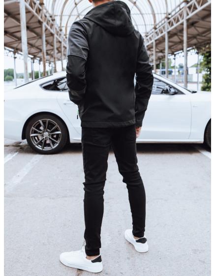 Férfi kapucnis softshell dzseki ASHA fekete