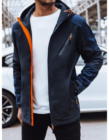 Férfi kapucnis softshell dzseki ASHA sötétkék