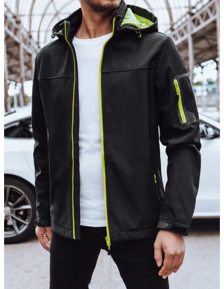 Pánska softshellová bunda s kapucňou OTOS čierna