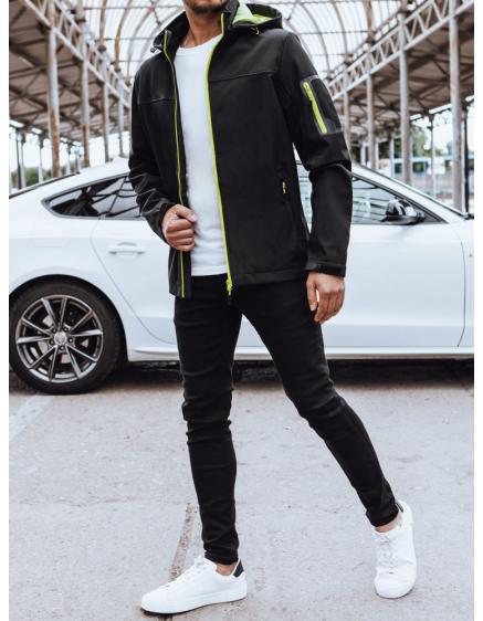 Pánska softshellová bunda s kapucňou OTOS čierna