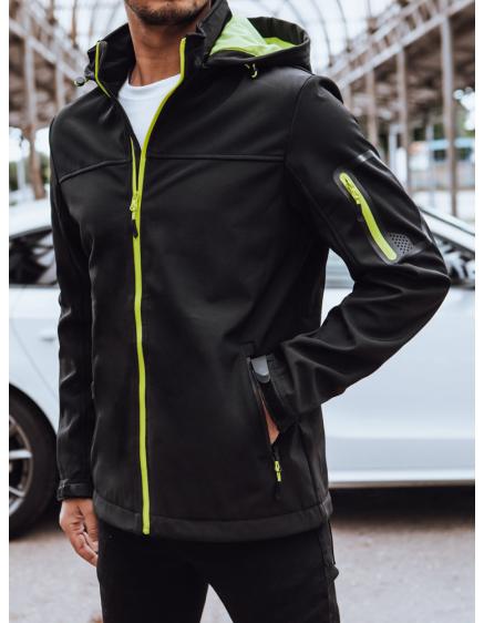 Pánska softshellová bunda s kapucňou OTOS čierna