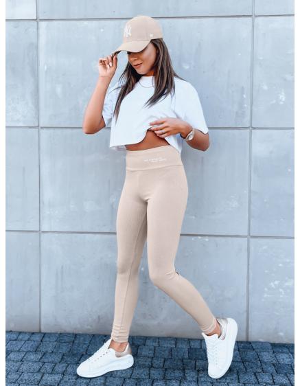 Dámské sportovní legíny SIMPLE LIFE velbloudí barva