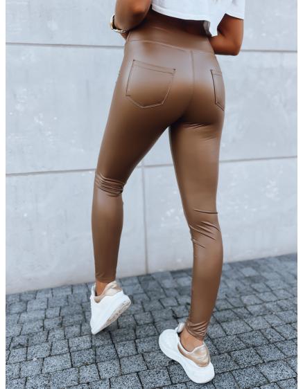 Dámske kožené nohavice FIRT hnedé