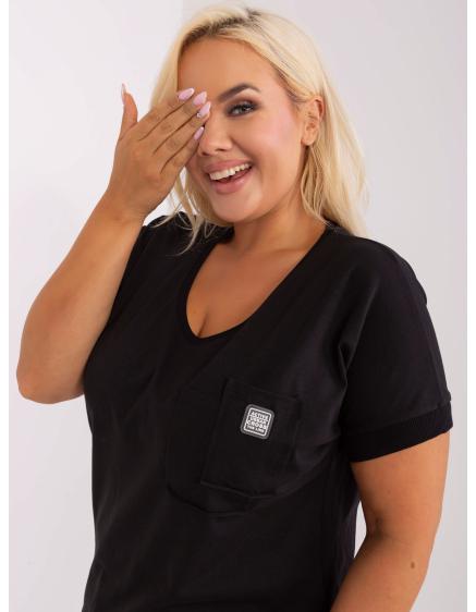 Dámská halenka s kulatým výstřihem plus size RYNA černá 