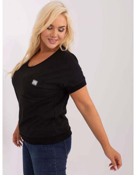 Dámská halenka s kulatým výstřihem plus size RYNA černá 