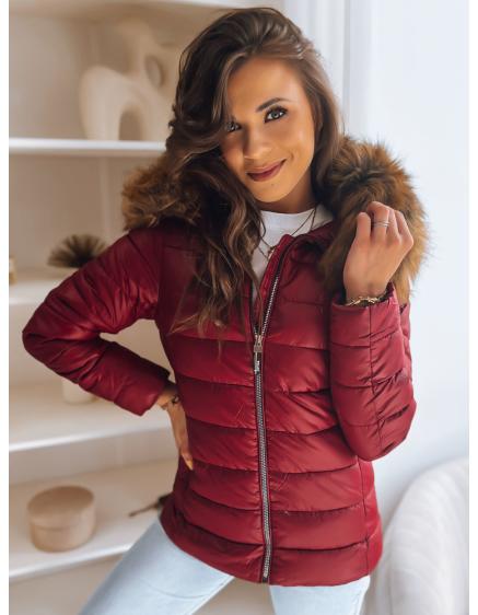 Női steppelt kabát ESTELLA bordó