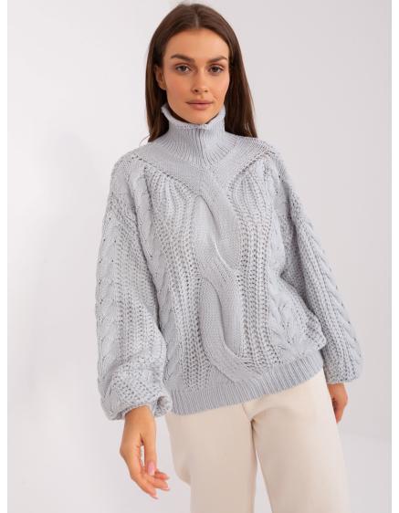 Női oversize kardigán garbóval ABBELIX szürke