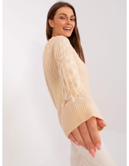 Dámský svetr se vzory ACIP béžový