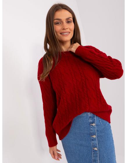 Női kockás hosszú ujjú pulóver ACROY burgundi