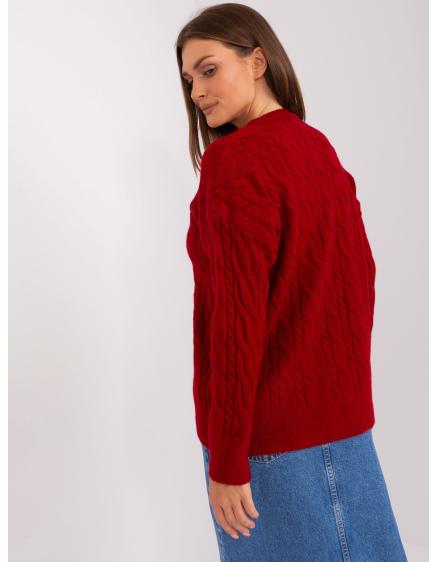 Női kockás hosszú ujjú pulóver ACROY burgundi