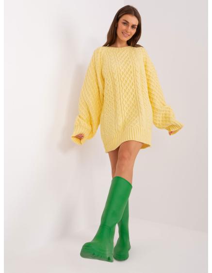 Dámské šaty oversize pletené ADAGIO světle žluté 
