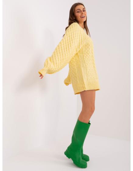 Dámské šaty oversize pletené ADAGIO světle žluté 