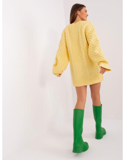 Dámské šaty oversize pletené ADAGIO světle žluté 