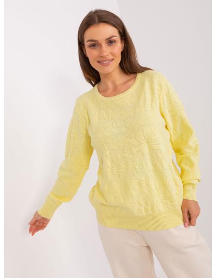 Dámský svetr s dlouhým rukávem ADALD světle žlutý 