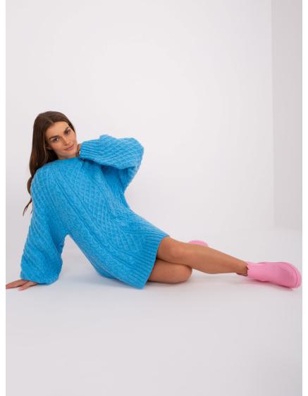 Dámské šaty oversize pletené ADIS modré 