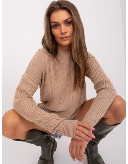 Dámský svetr s kulatým výstřihem ADIA béžový 