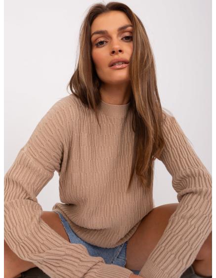 Dámský svetr s kulatým výstřihem ADIA béžový 