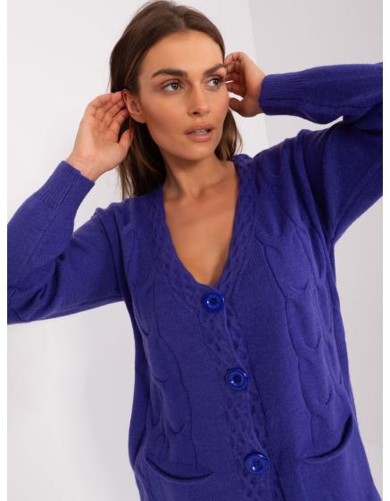 Dámsky veľký sveter na gombíky ADOR fialový