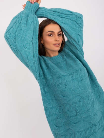 Női oversize kötött ruha AGIBA türkizkék