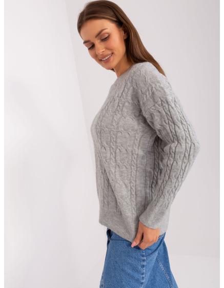 Dámský svetr s dlouhým rukávem AISHA šedý  