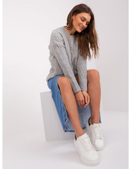 Dámský svetr s dlouhým rukávem AISHA šedý  