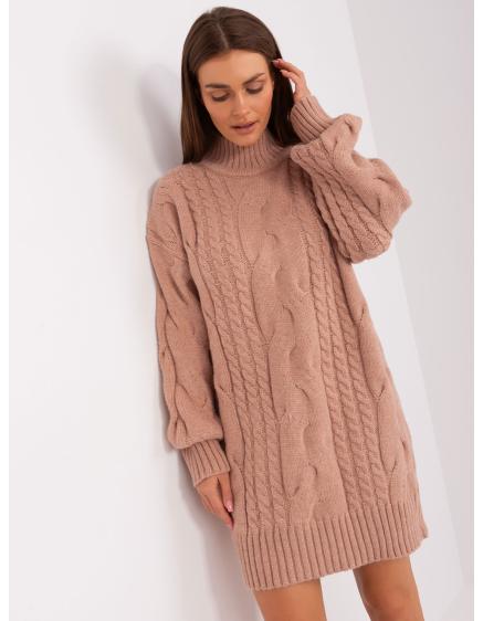 Dámské šaty s rolákem AKANTA růžové