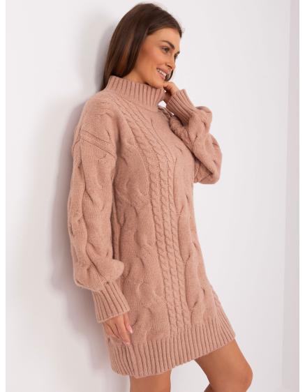 Dámské šaty s rolákem AKANTA růžové