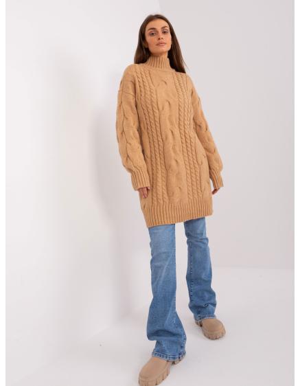 Női laza kötött ruha ALBI barna