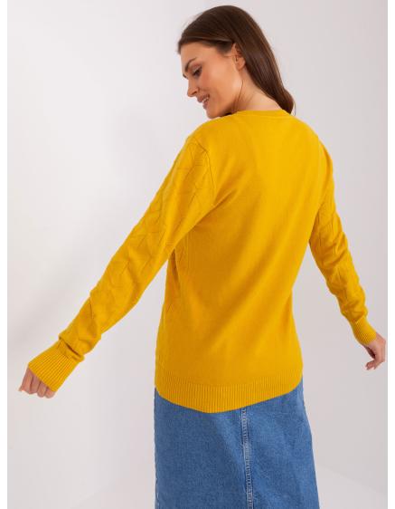 Dámský svetr s dlouhým rukávem ALBERTA tmavě žlutý 
