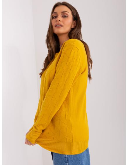 Dámský svetr s dlouhým rukávem ALBERTA tmavě žlutý 