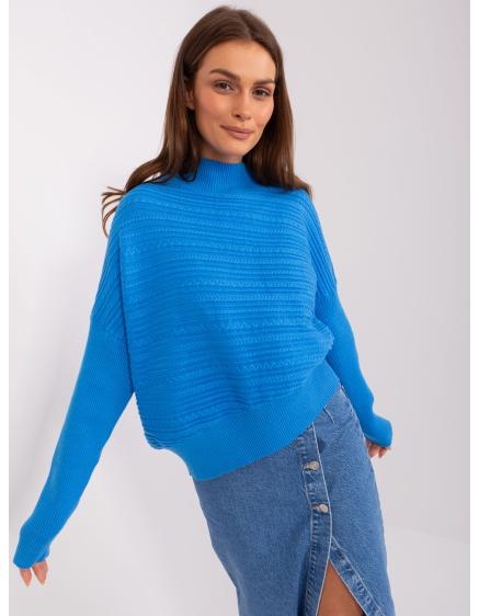 Dámsky sveter s rolákom ALFA modrý
