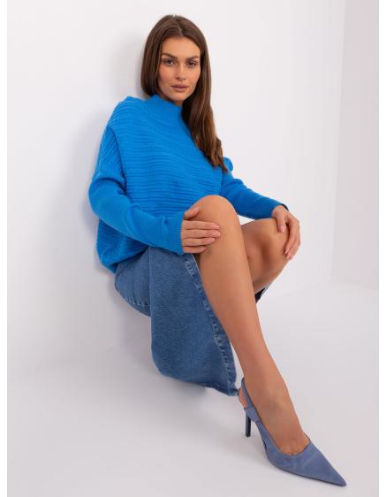 Dámsky sveter s rolákom ALFA modrý