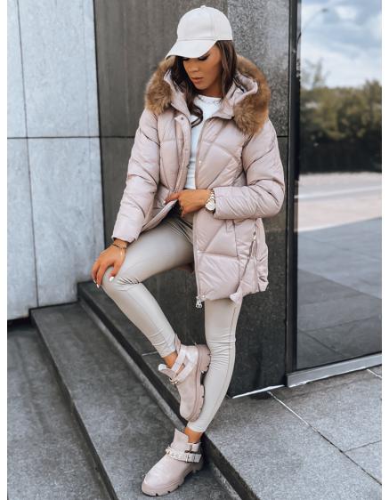 Női télikabát bézs SILVER FOX steppelt SILVER FOX