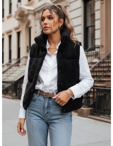 Dámská vesta z ovčí kůže BEEWARM černá