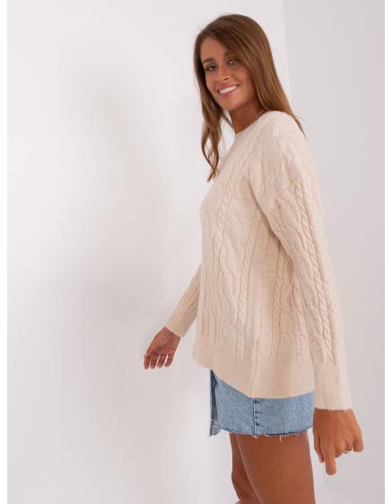 Női pulóver foltokkal KLASA világos bézs