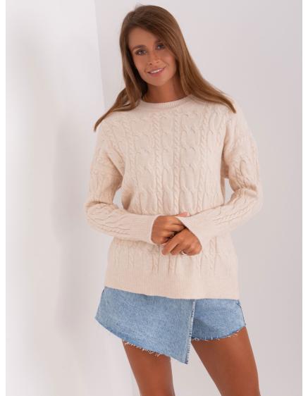 Női pulóver foltokkal KLASA világos bézs