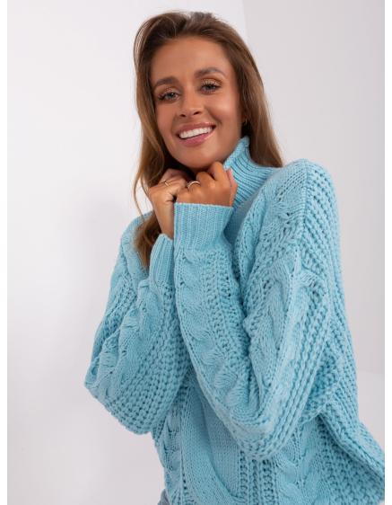 Női oversize kockás pulóver GEA világoskék