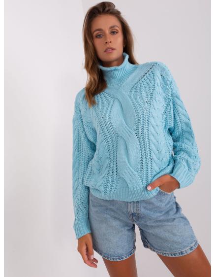 Női oversize kockás pulóver GEA világoskék