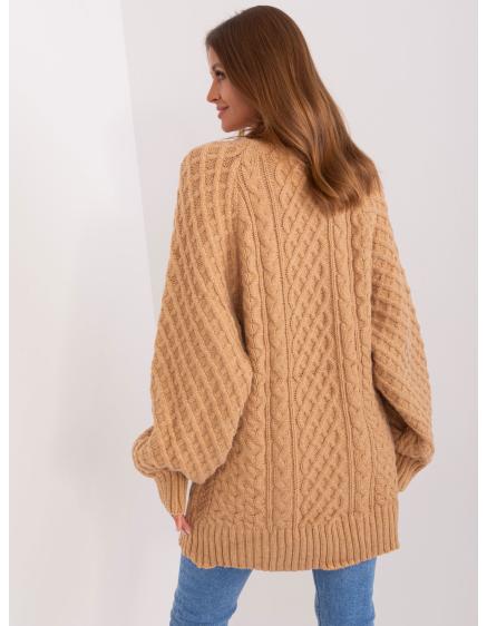 Dámské šaty s plédy mini pletené RONNA hnědé