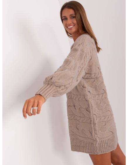 Dámské šaty s náplety DAVA tmavě béžové