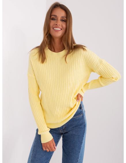 Dámský svetr se vzory DUDLEY světle žlutý