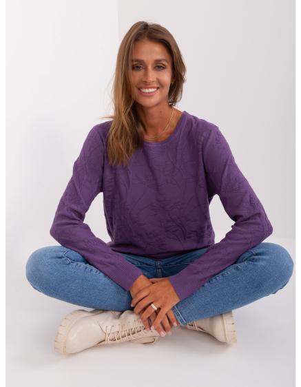 Női kerek nyakú pulóver PALLU lila