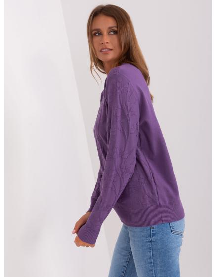 Női kerek nyakú pulóver PALLU lila